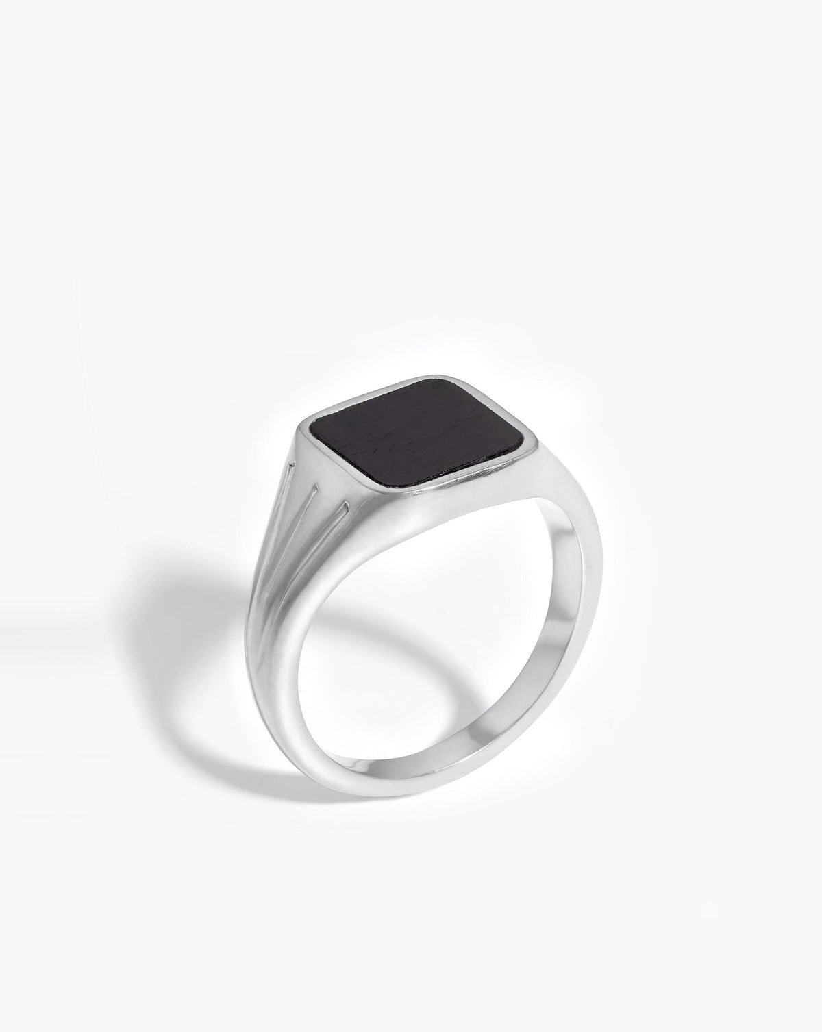 Lucy Williams Square Signet Ring | Silver Plated/Black Onyx