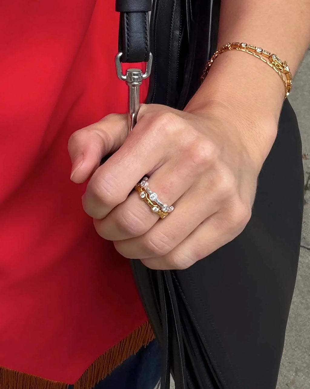 Lucy Williams Stackable Tennis Ring | 18ct Gold Plated