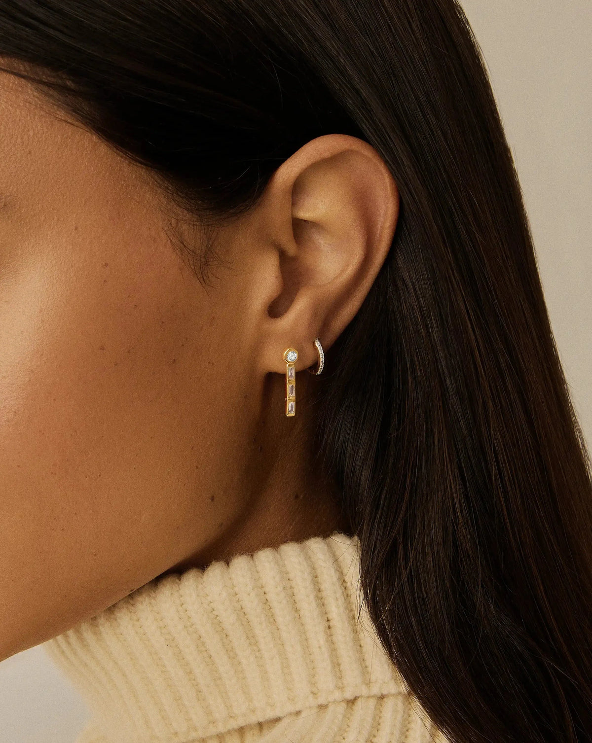 Lucy Williams Tennis Small Drop Earrings | 18ct Gold Vermeil