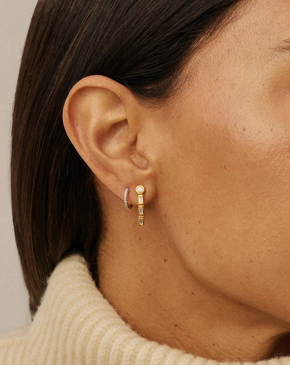 Lucy Williams Tennis Small Drop Earrings | 18ct Gold Vermeil
