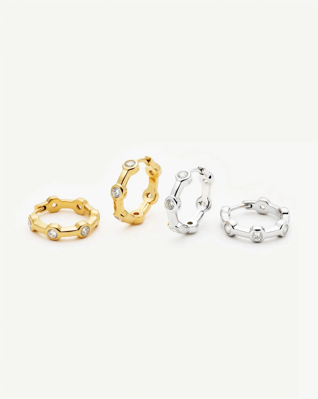 Lucy Williams Tennis Small Hoop Earrings | 18ct Gold Plated