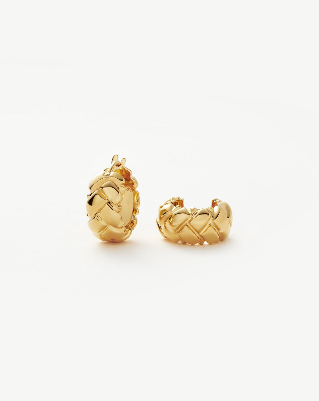 Lucy Williams Waffle Mini Hoop Earrings | 18ct Gold Plated