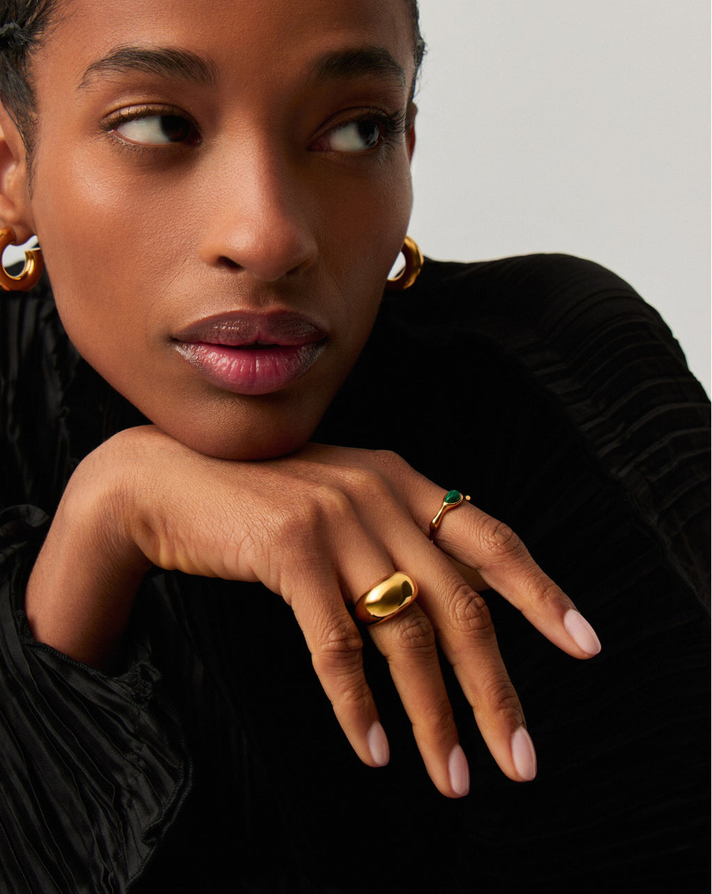Magma Gemstone Stacking Ring | 18ct Gold Plated