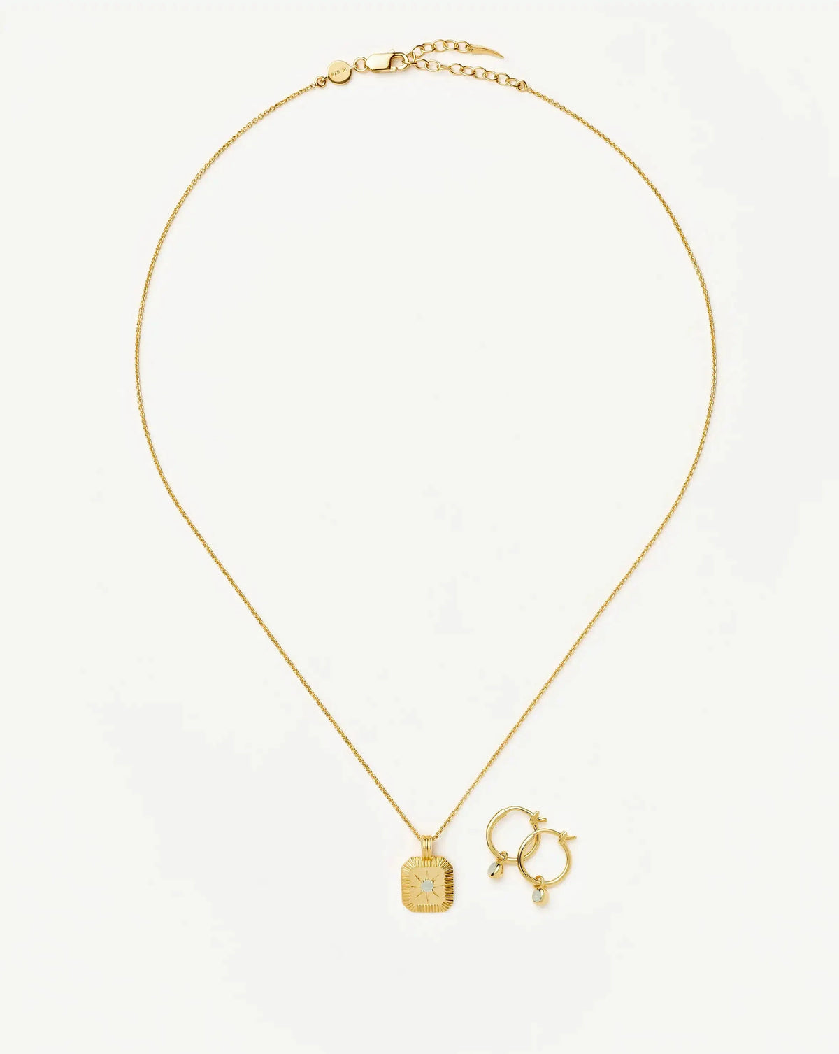The Meaningful March Birthstone Set | 18ct Gold Vermeil/Milky Aquamarine