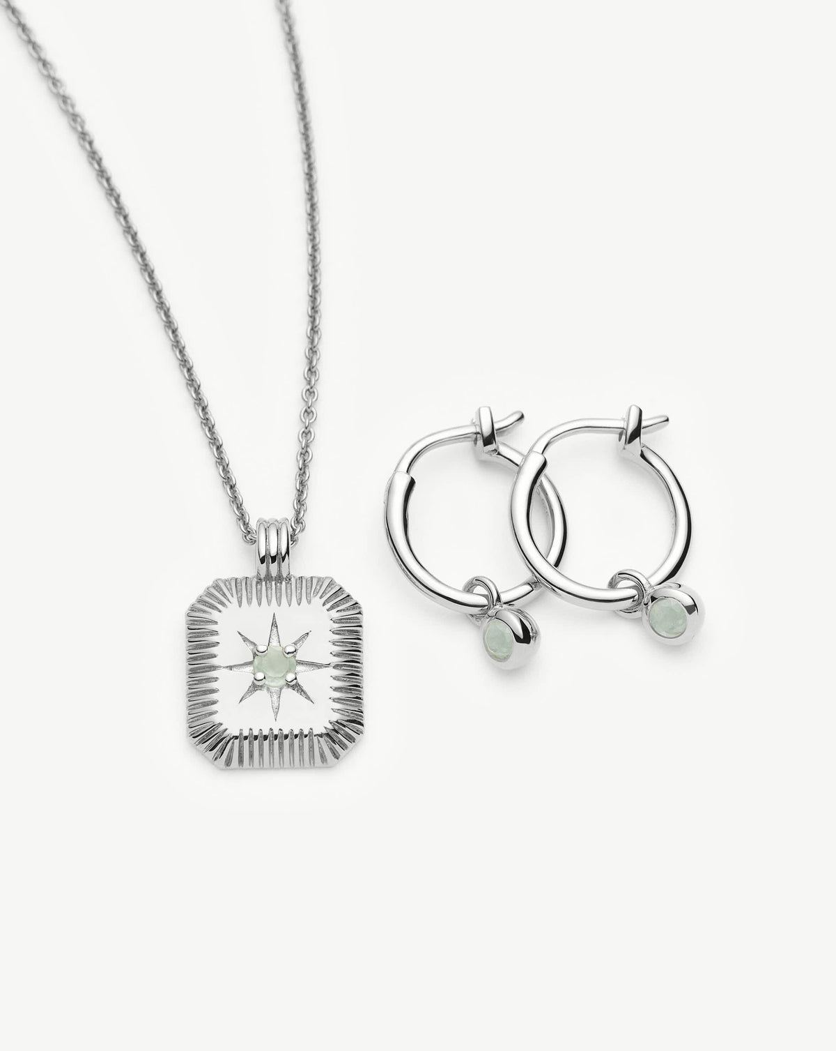 The Meaningful March Birthstone Set | Sterling Silver/Milky Aquamarine