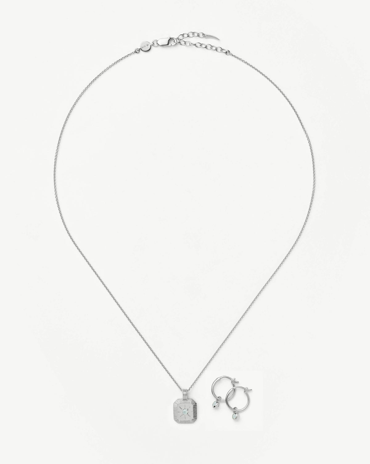 The Meaningful March Birthstone Set | Sterling Silver/Milky Aquamarine