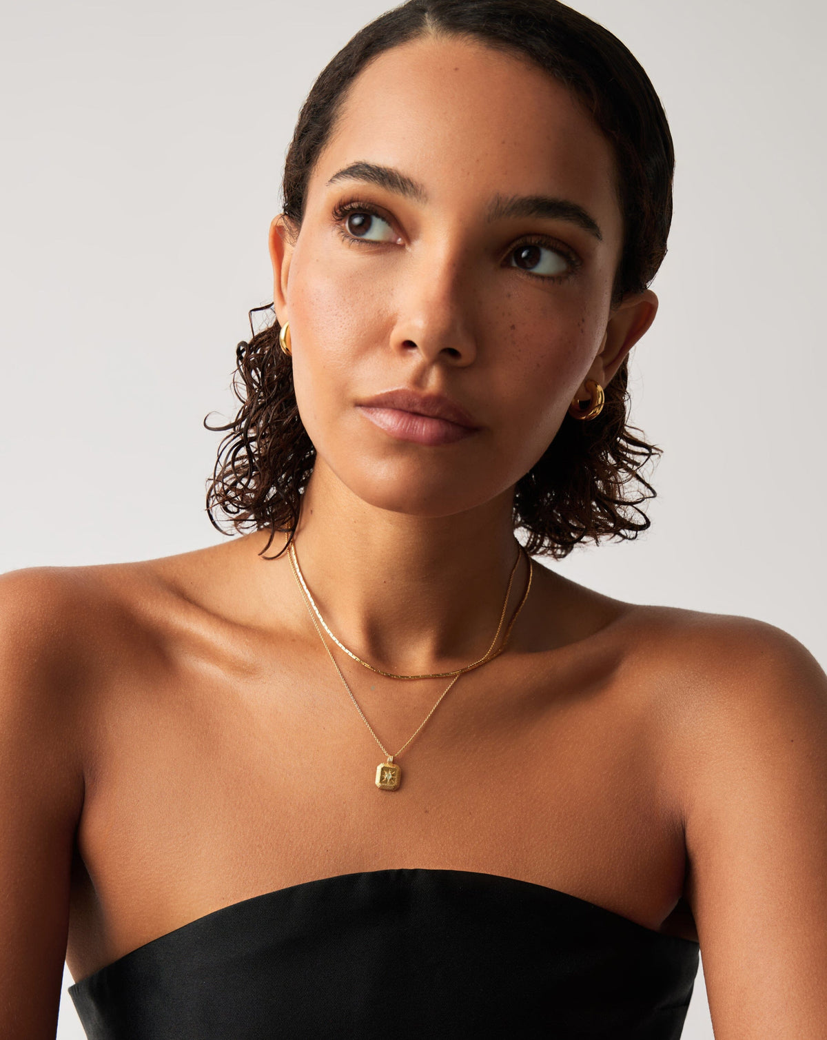 March Birthstone Pendant Necklace | 18ct Gold Vermeil/Milky Aquamarine