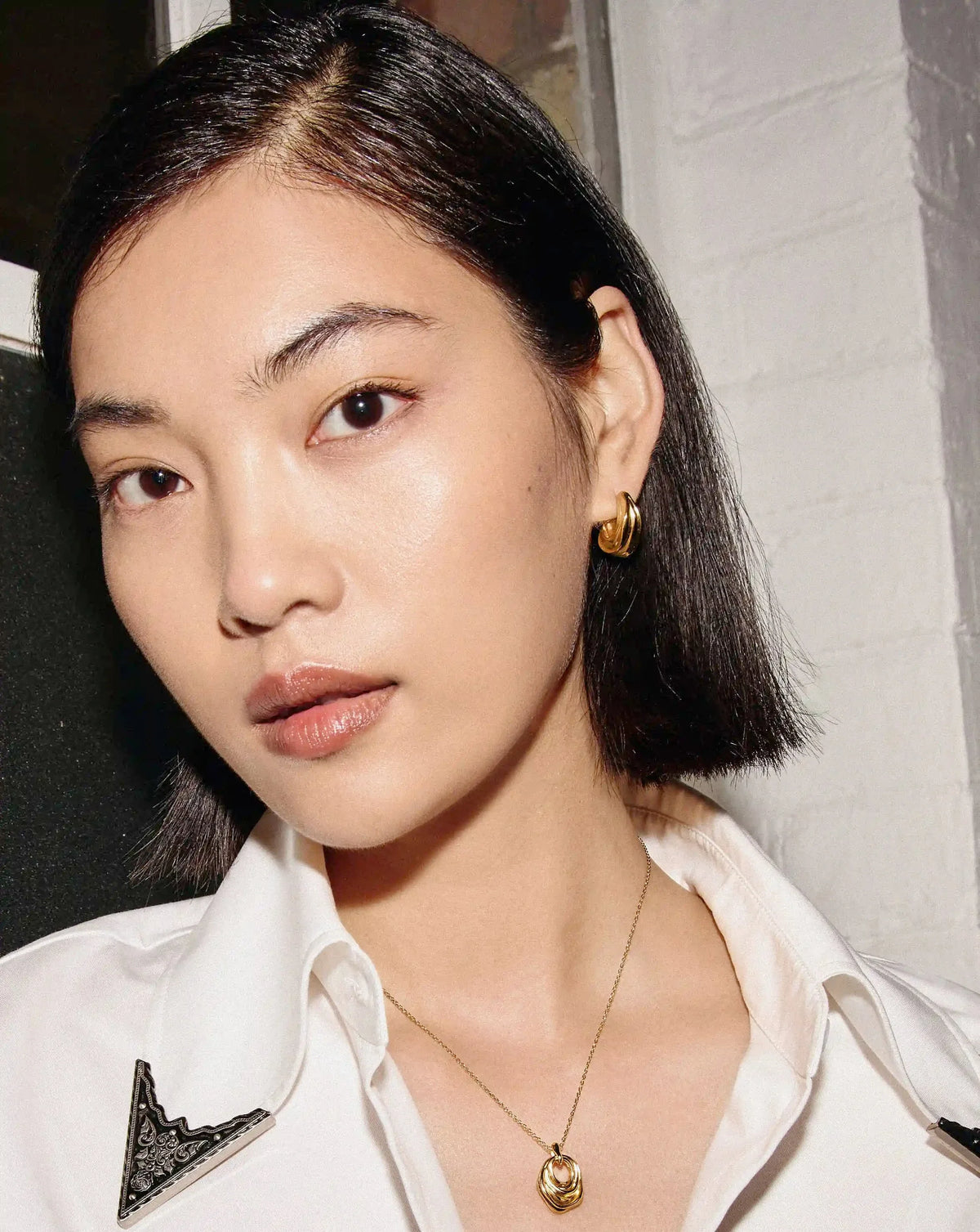 MARKGONG Draped Hoop Earrings | 18ct Gold Plated
