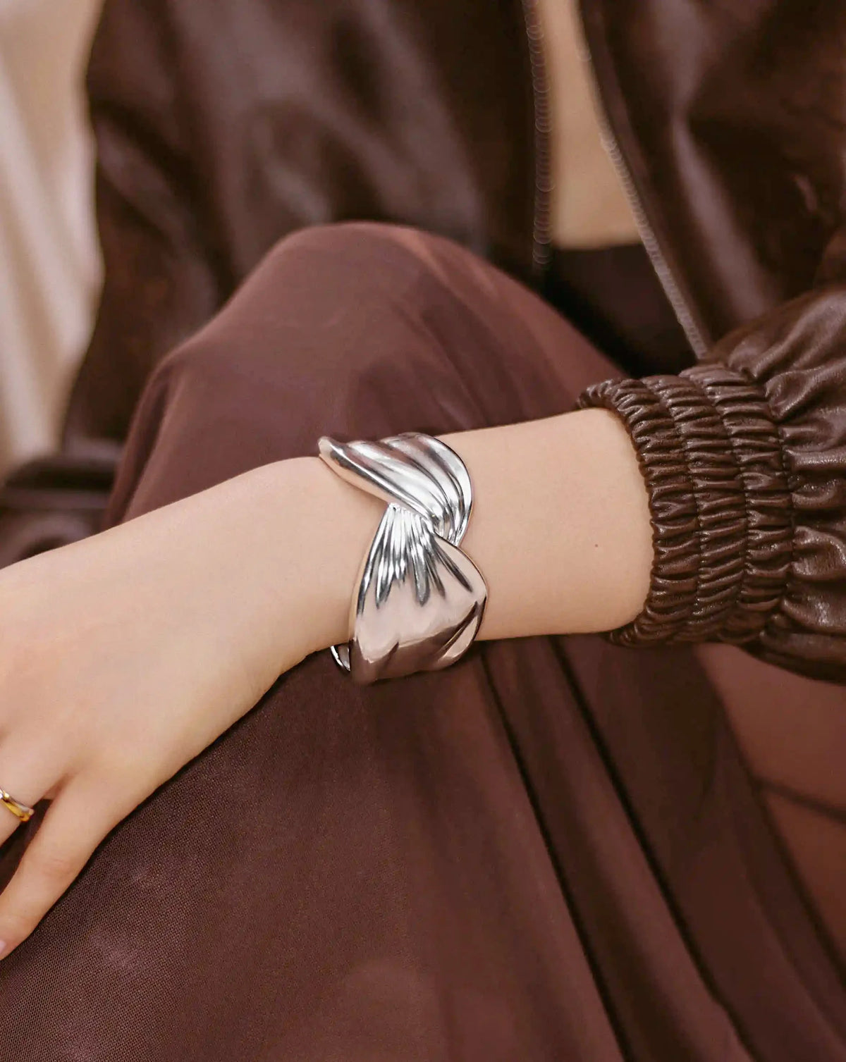 MARKGONG Draped Statement Cuff | Silver Plated