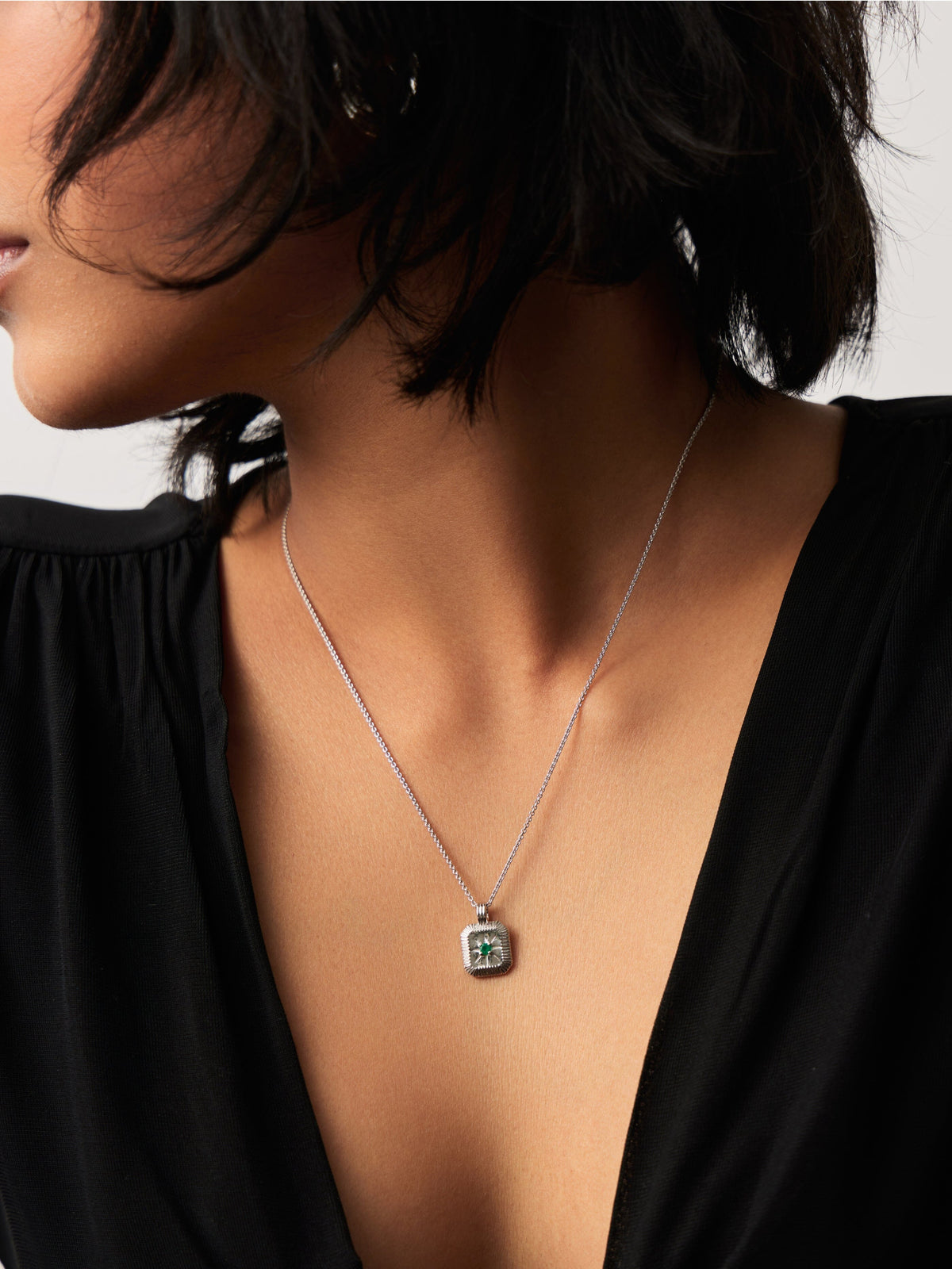 The Meaningful May Birthstone Set | Sterling Silver/Green Onyx