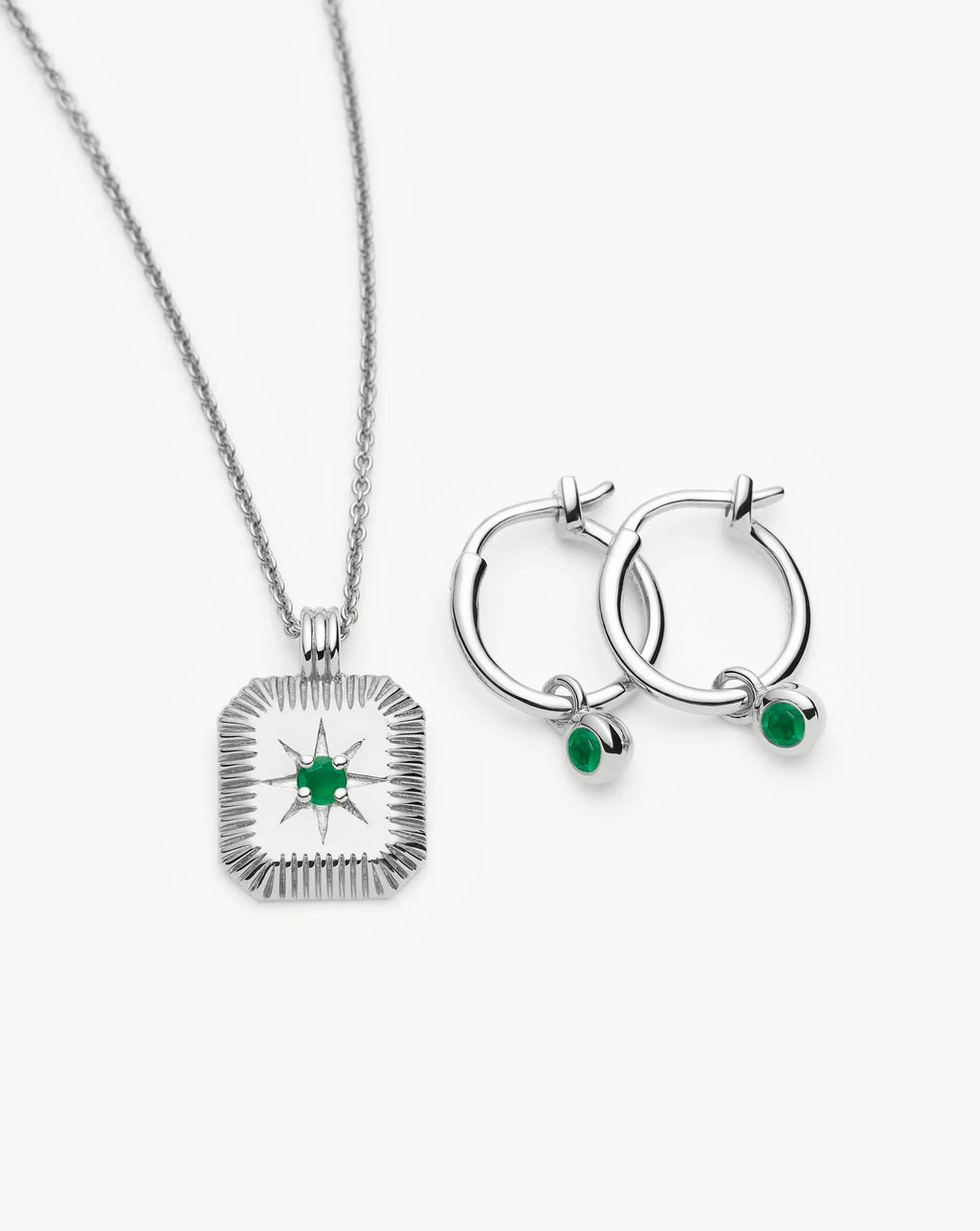 The Meaningful May Birthstone Set | Sterling Silver/Green Onyx