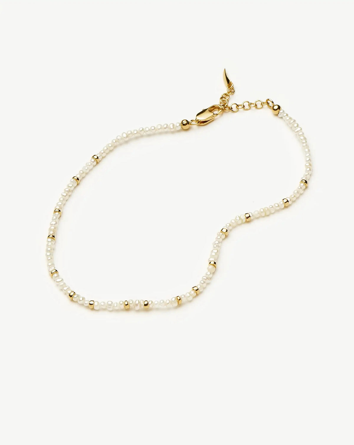 Micro Pearl Beaded Anklet | 18ct Gold Plated/Pearl