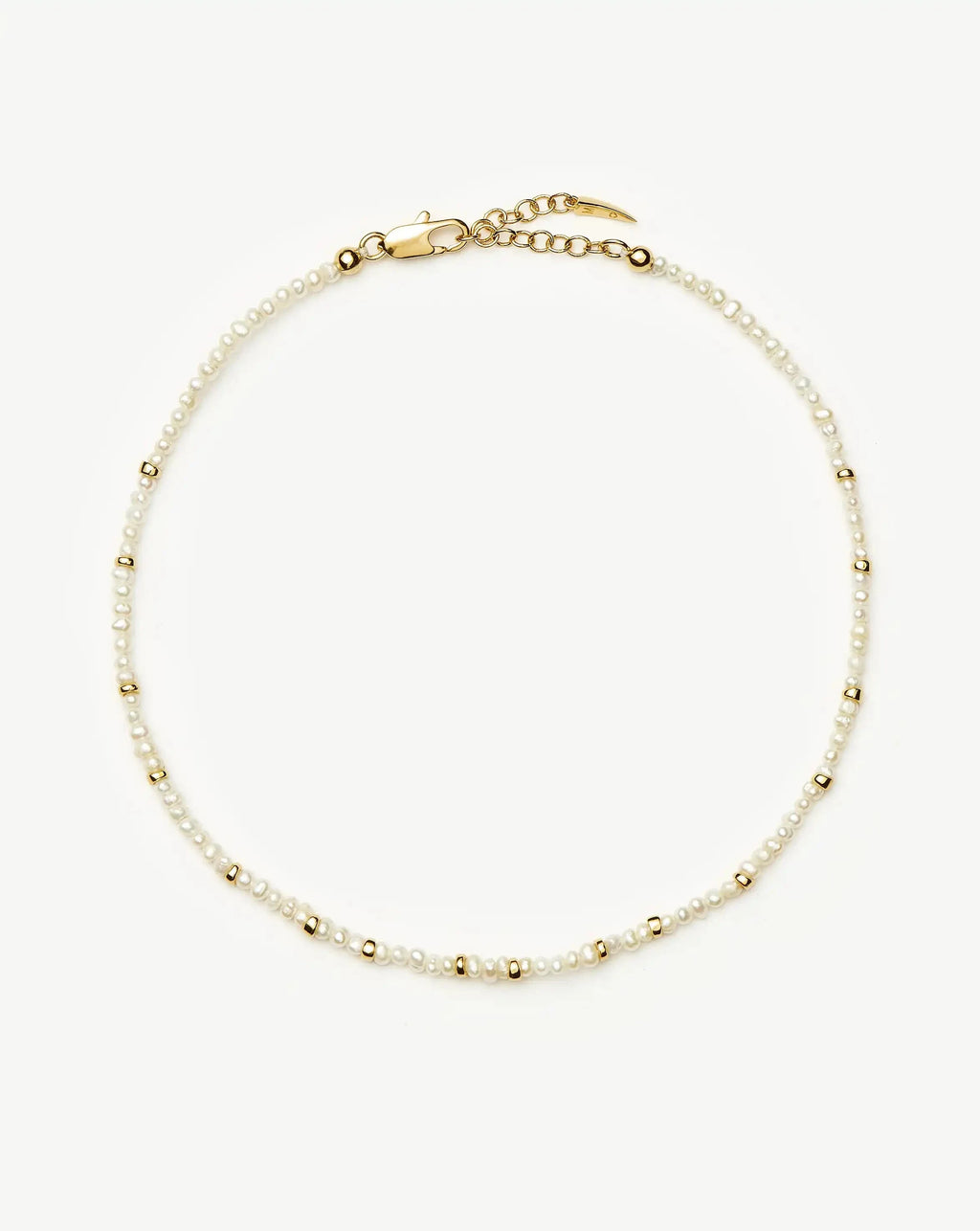 Micro Pearl Beaded Anklet | 18ct Gold Plated/Pearl