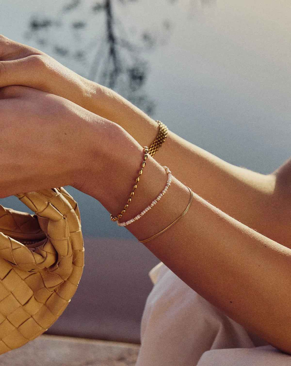 Micro Pearl Beaded Bracelet | 18ct Gold Plated/Pearl