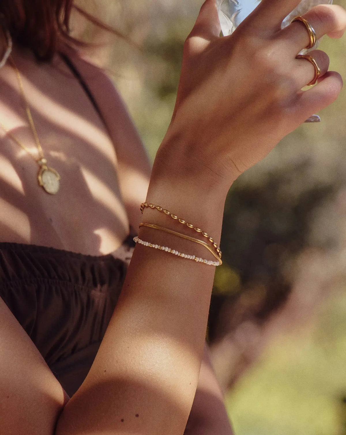 Micro Pearl Beaded Bracelet | 18ct Gold Plated/Pearl