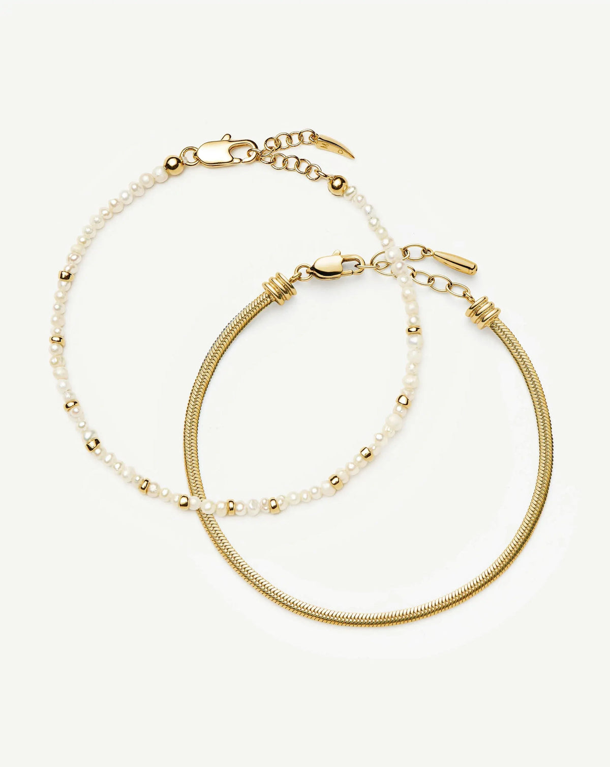 The Everyday Pearl Bracelet Set | 18ct Gold Plated/Pearl