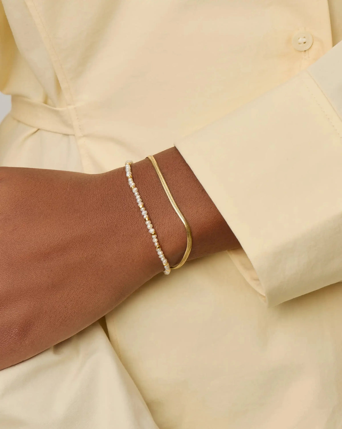 The Everyday Pearl Bracelet Set | 18ct Gold Plated/Pearl