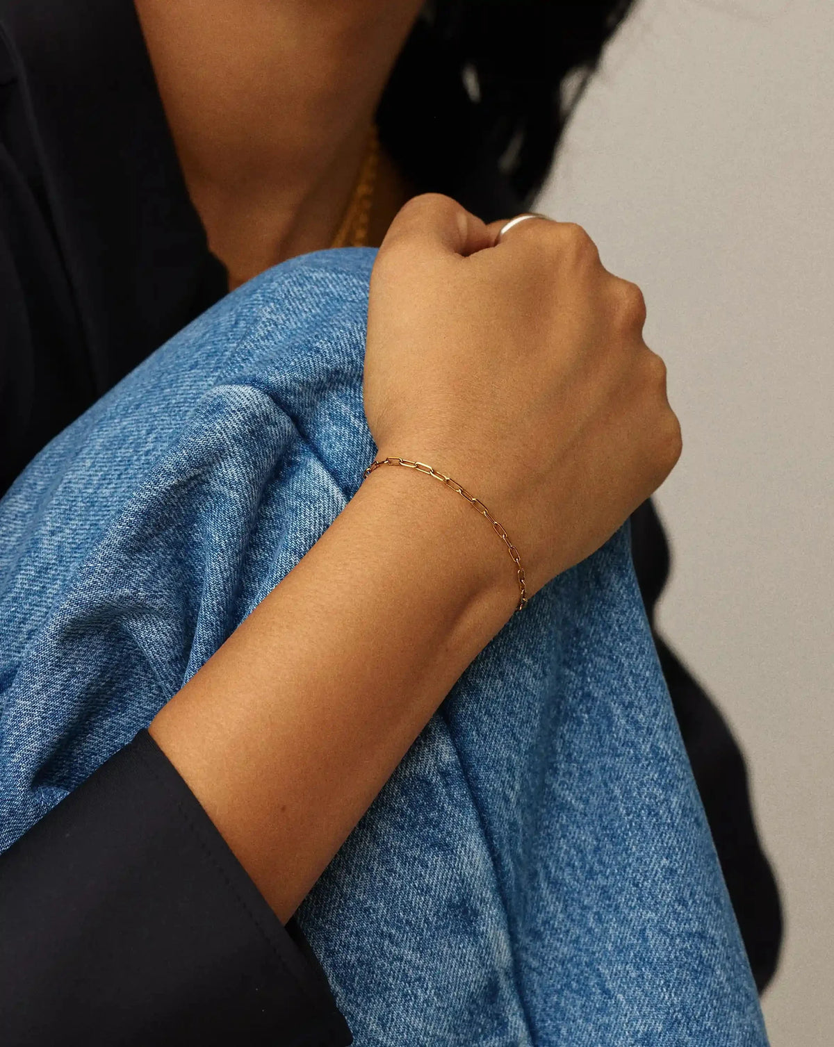 Mini Paperclip Chain Bracelet | 18ct Gold Plated