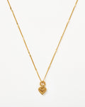 Mini Ridge Heart Charm Pendant Necklace | 18ct Gold Plated