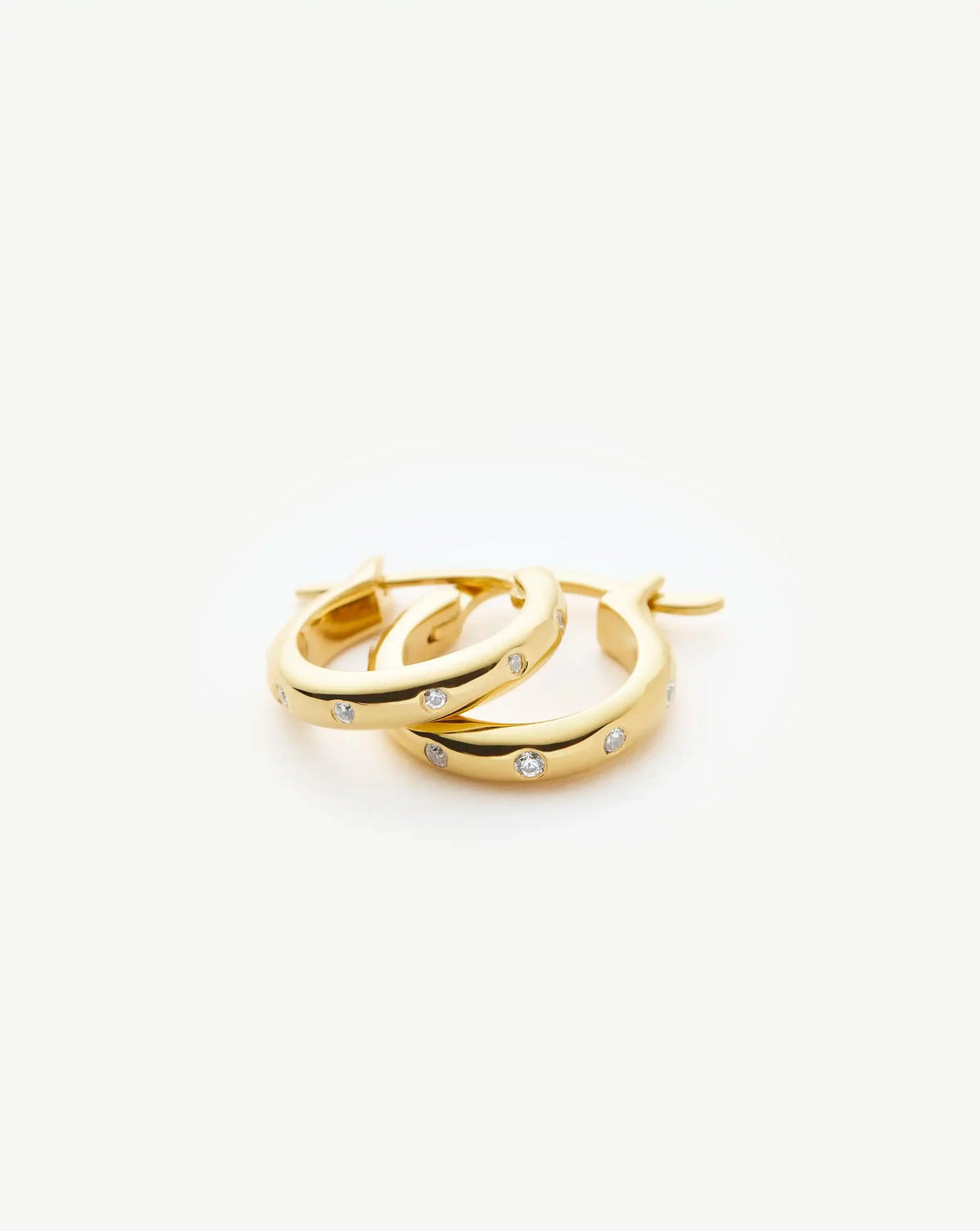 Mini Solar Studded Hoop Earrings