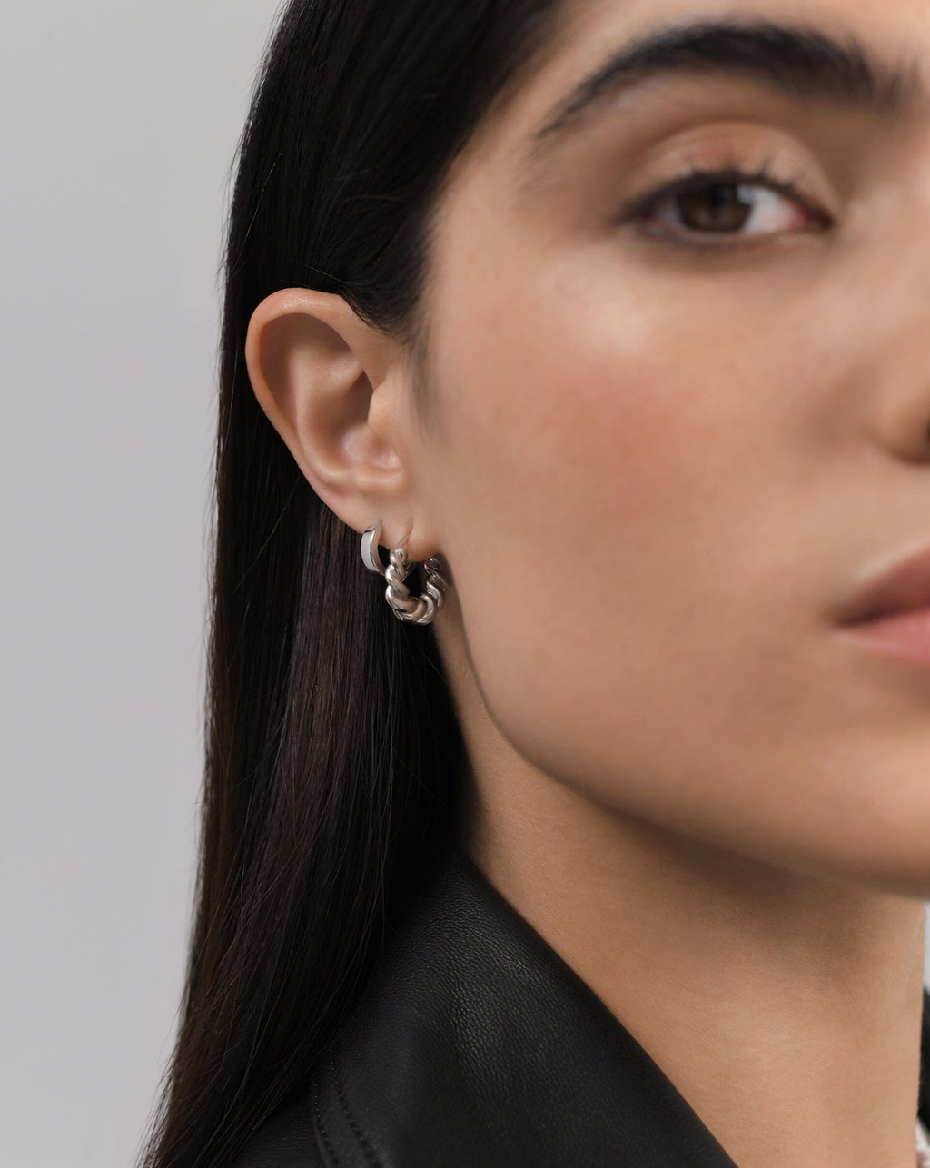 Small Tidal Hoop Earrings | Silver Plated