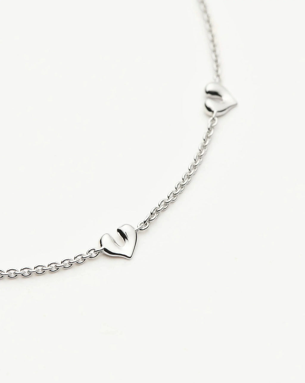 Molten Heart Mini Charm Bracelet | Sterling Silver
