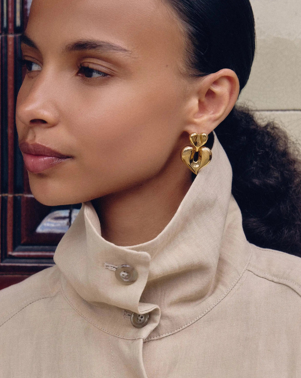 Molten Heart Statement Earrings | 18ct Gold Plated