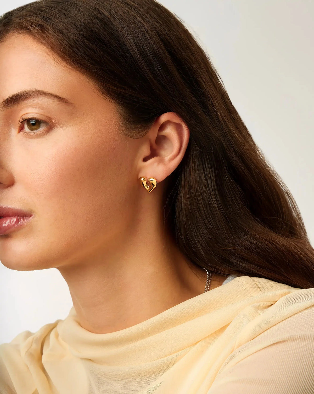 Molten Heart Stud Earrings | 18ct Gold Plated