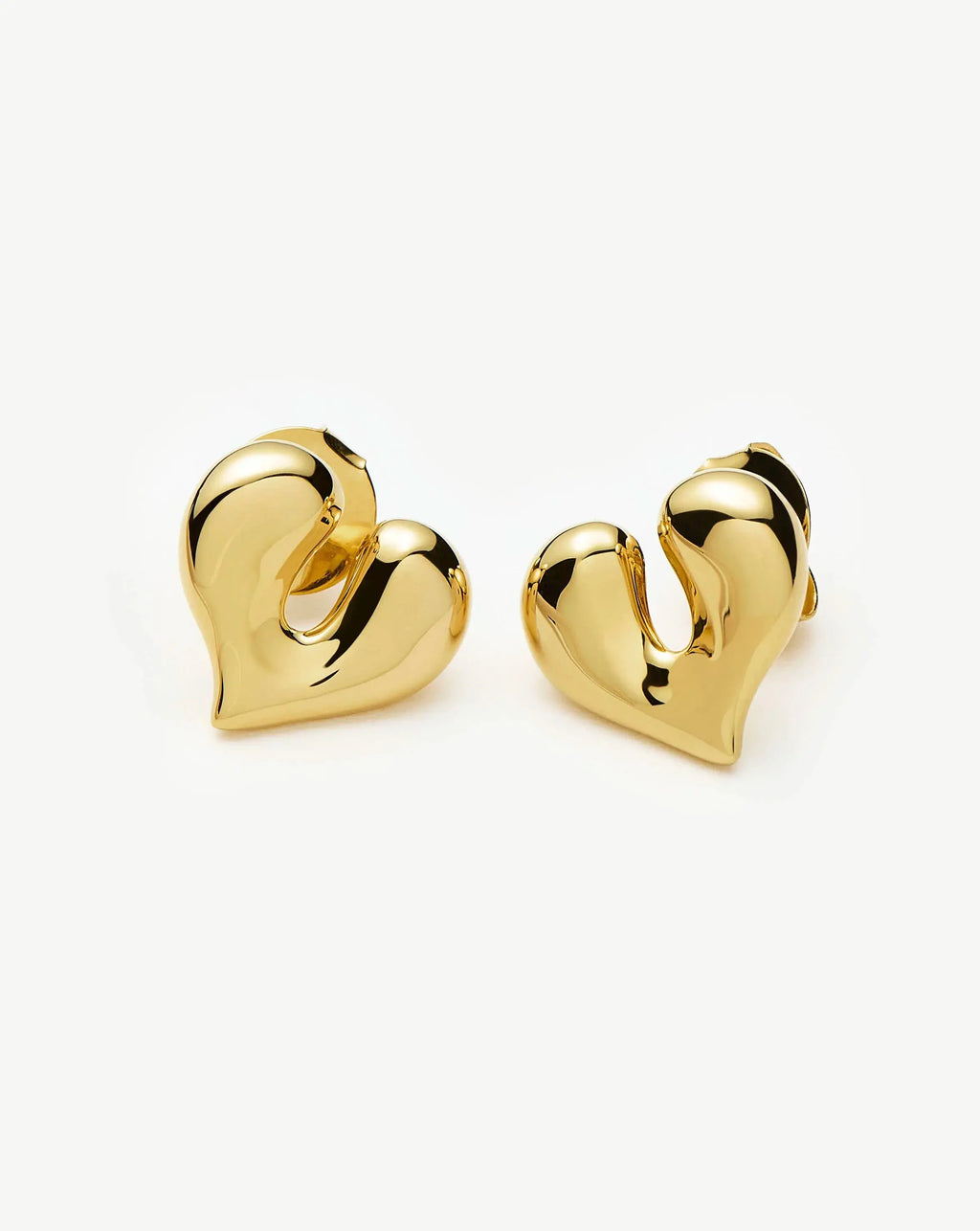 Molten Heart Stud Earrings | 18ct Gold Plated