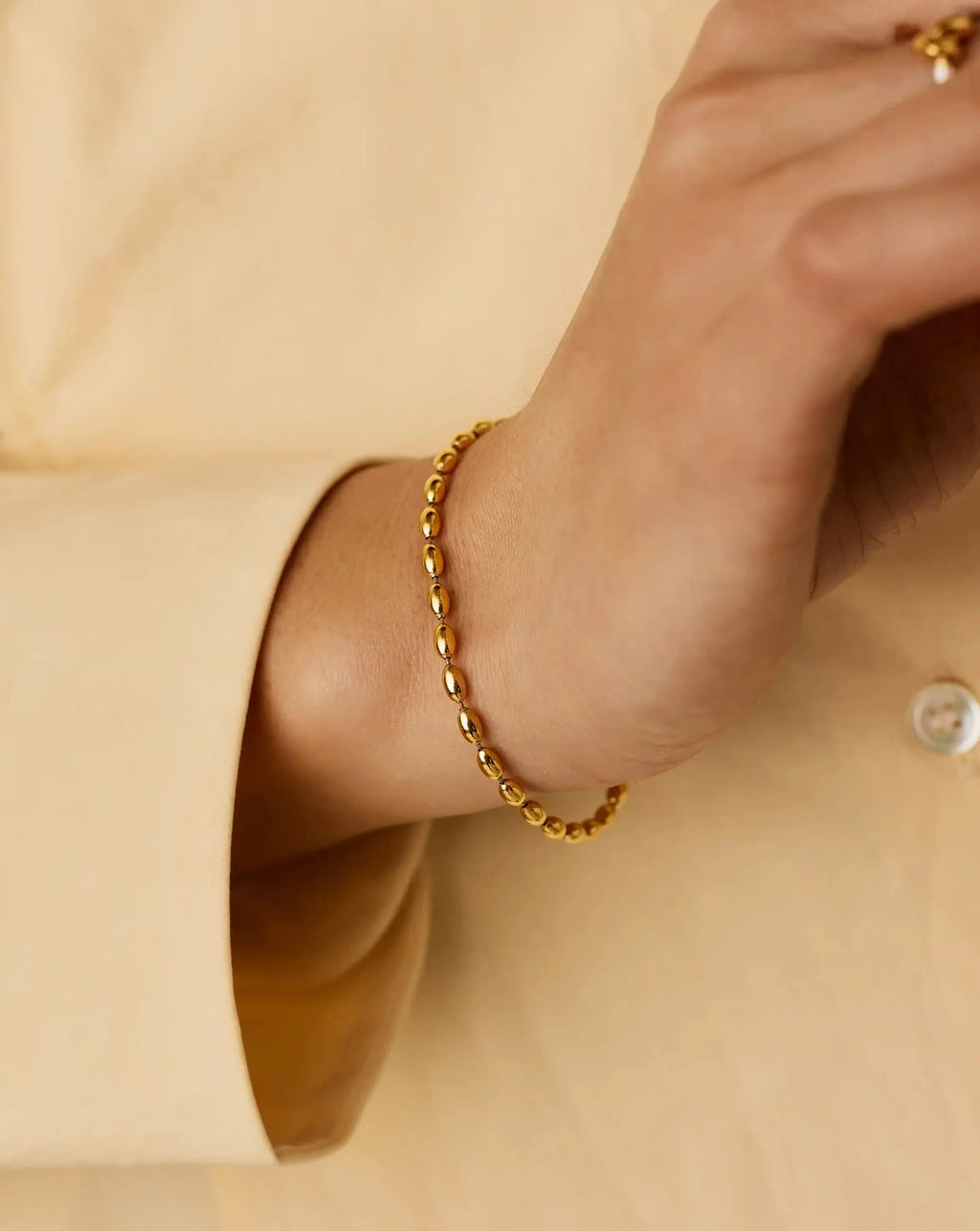 Molten Olive Chain Bracelet | 18ct Gold Plated