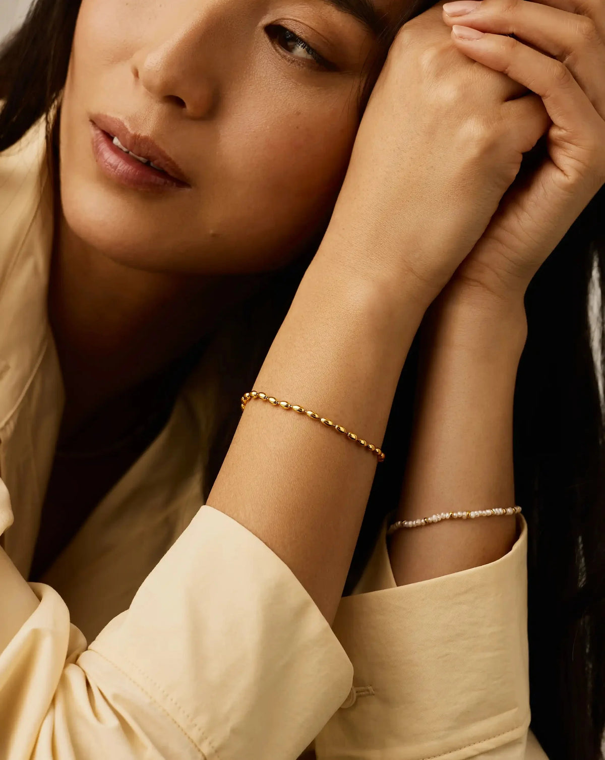 Molten Olive Chain Bracelet | 18ct Gold Plated