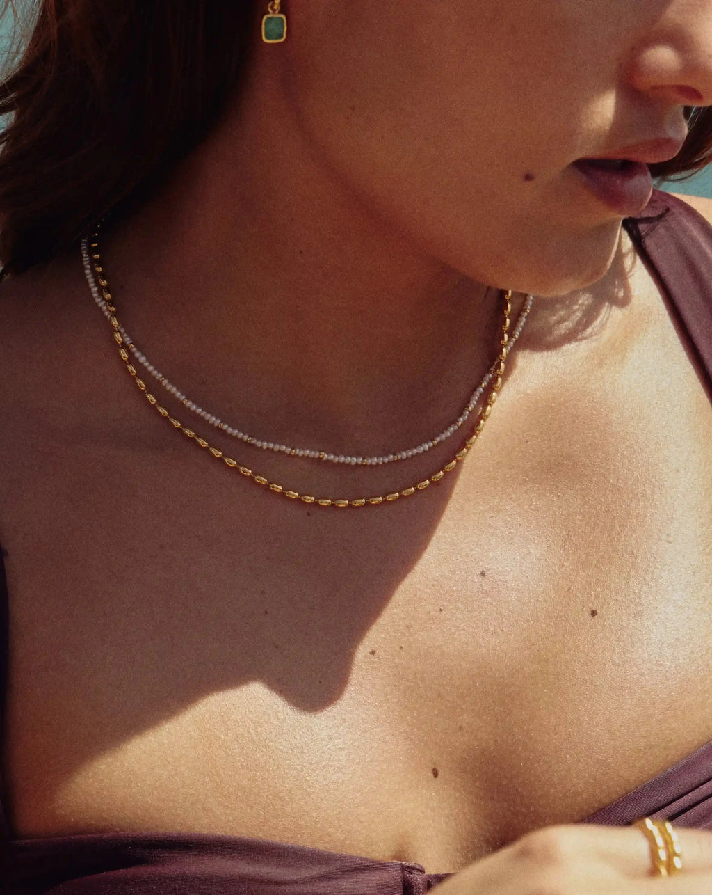 Molten Olive Chain Necklace | 18ct Gold Plated