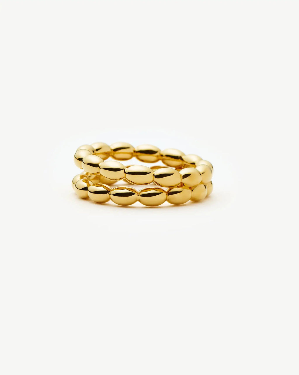 Molten Olive Stacked Ring | 18ct Gold Plated