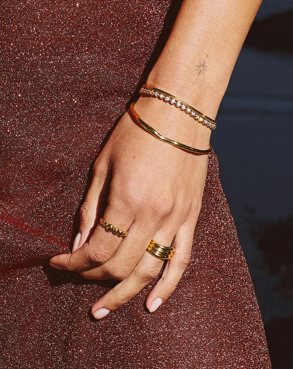 Molten Ripple Bangle | 18ct Gold Plated
