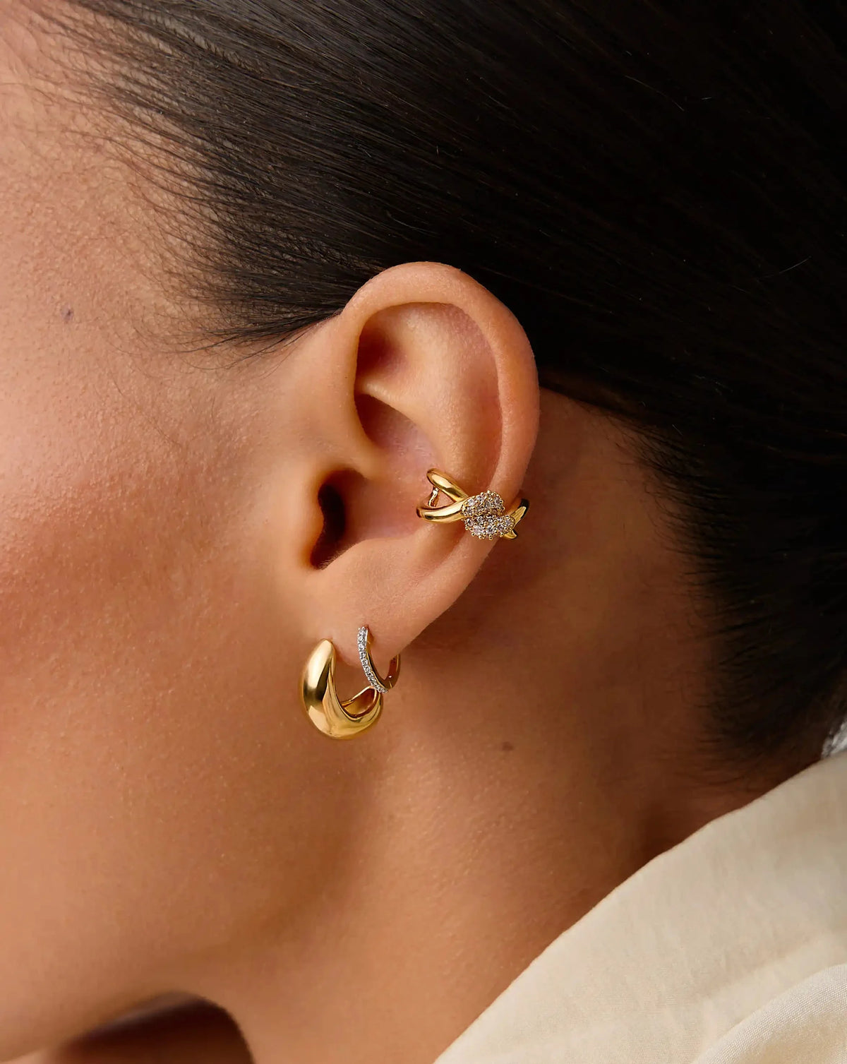 Molten Snow Ear Cuff | 18ct Gold Plated/Cubic Zirconia