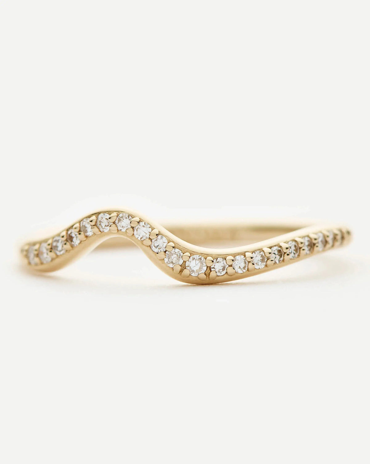 Molten Snow Solid Gold Diamond Stacking Ring | 9ct Solid Yellow Gold/Lab Grown Diamonds