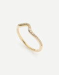 Molten Snow Solid Gold Diamond Stacking Ring | 9ct Solid Yellow Gold/Lab Grown Diamonds
