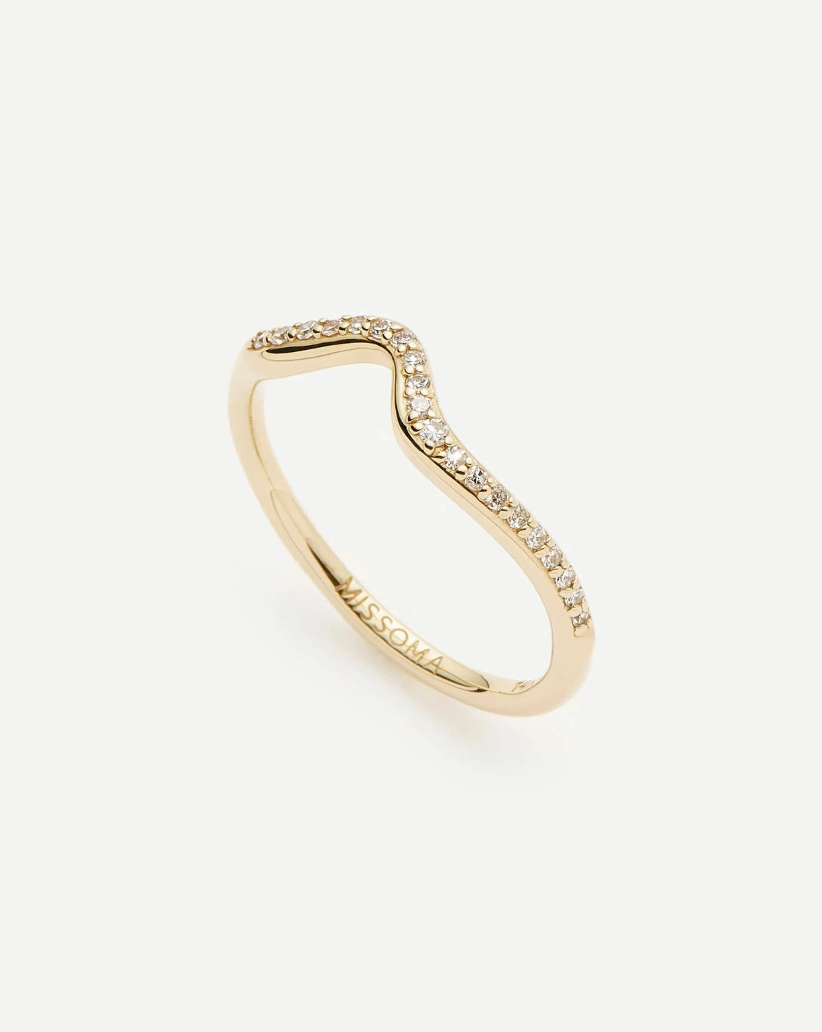 Molten Snow Solid Gold Diamond Stacking Ring | 9ct Solid Yellow Gold/Lab Grown Diamonds