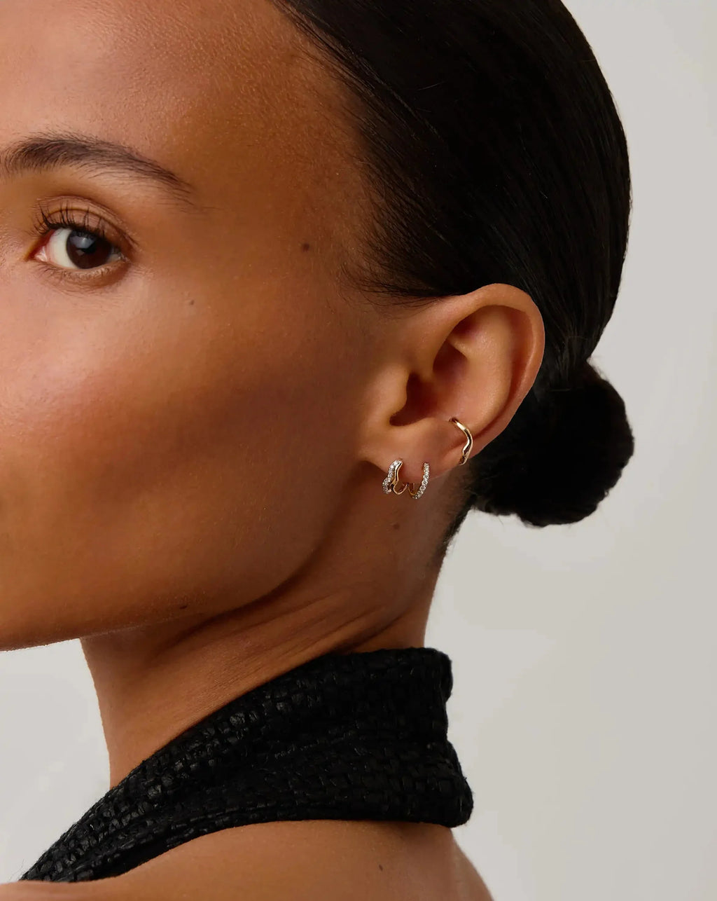 Molten Snow Solid Gold Ear Cuff | 9ct Solid Yellow Gold