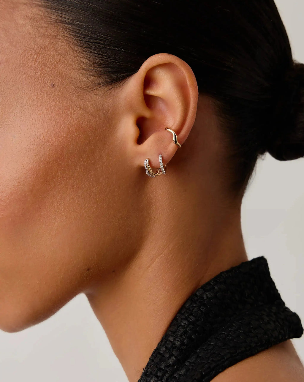 Molten Snow Solid Gold Ear Cuff | 9ct Solid Yellow Gold