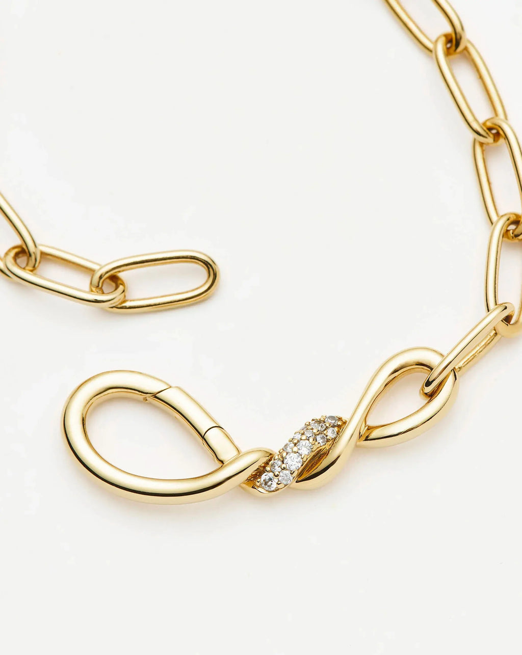Molten Snow Paperclip Chain Necklace | 18ct Gold Plated/Cubic Zirconia