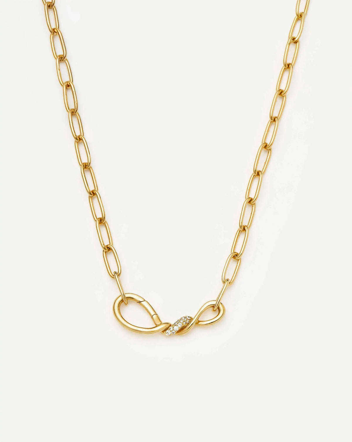 Molten Snow Paperclip Chain Necklace | 18ct Gold Plated/Cubic Zirconia
