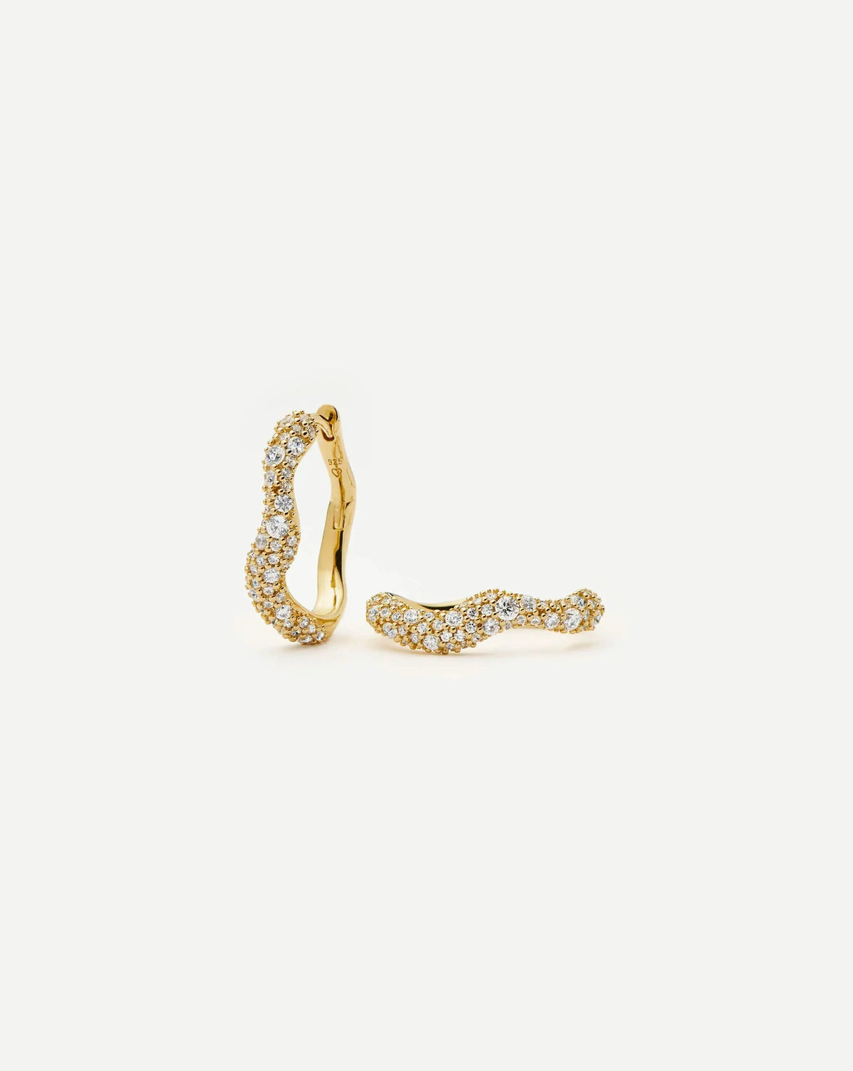 Molten Snow Small Hoop Earrings | 18ct Gold Plated/Cubic Zirconia