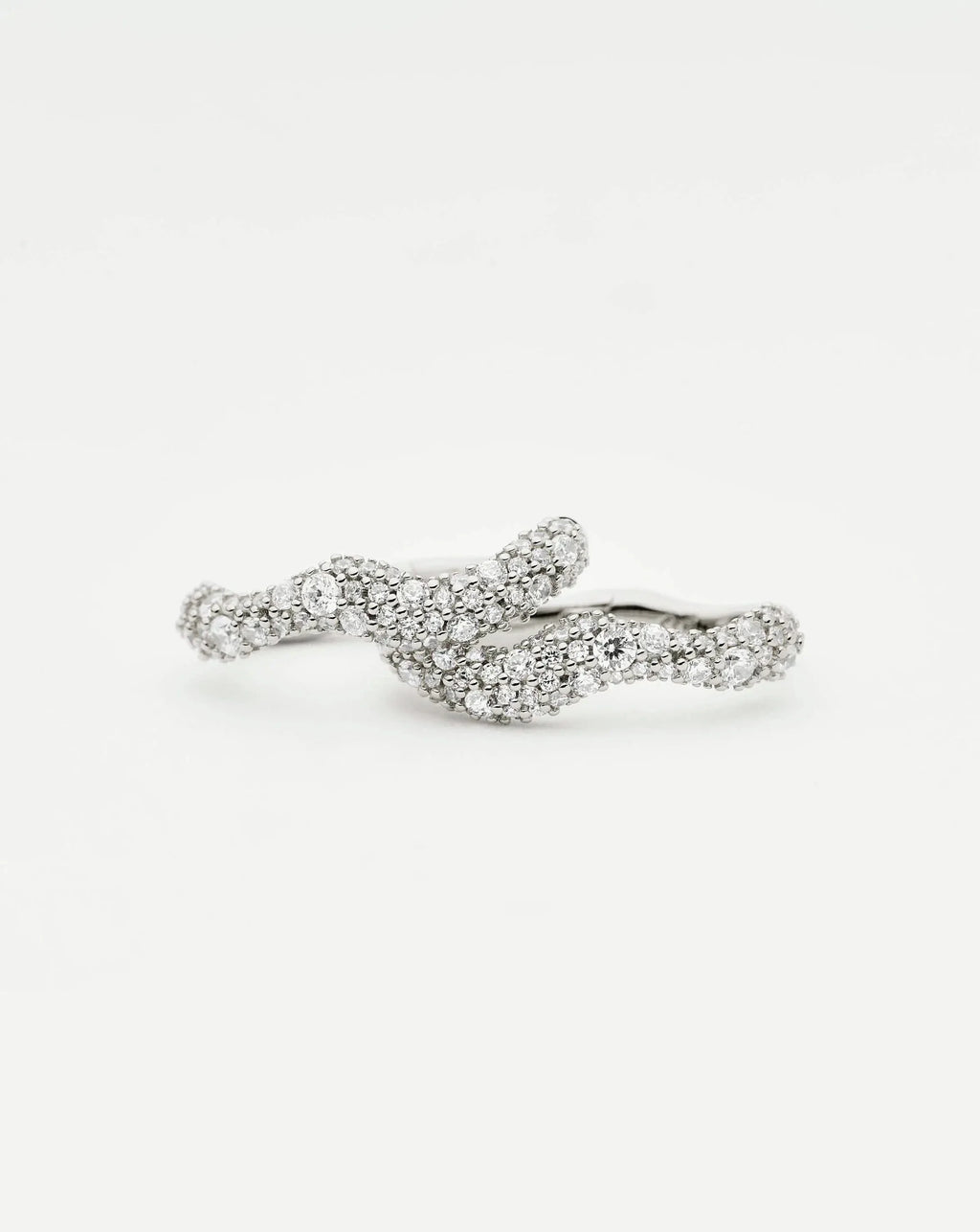 Molten Snow Small Hoop Earrings | Silver Plated/Cubic Zirconia