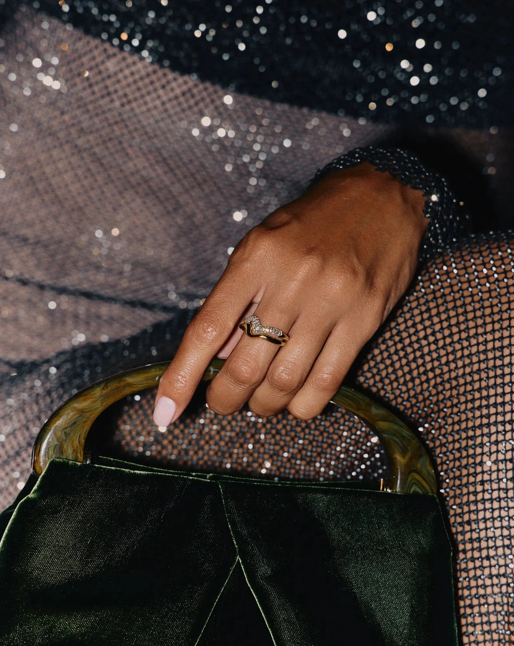 Molten Snow Stacking Ring | 18ct Gold Vermeil/Cubic Zirconia