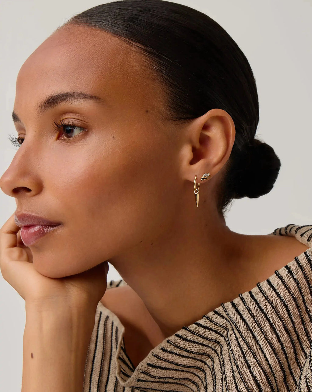 Molten Snow Stud Earrings | 18ct Gold Plated/Cubic Zirconia
