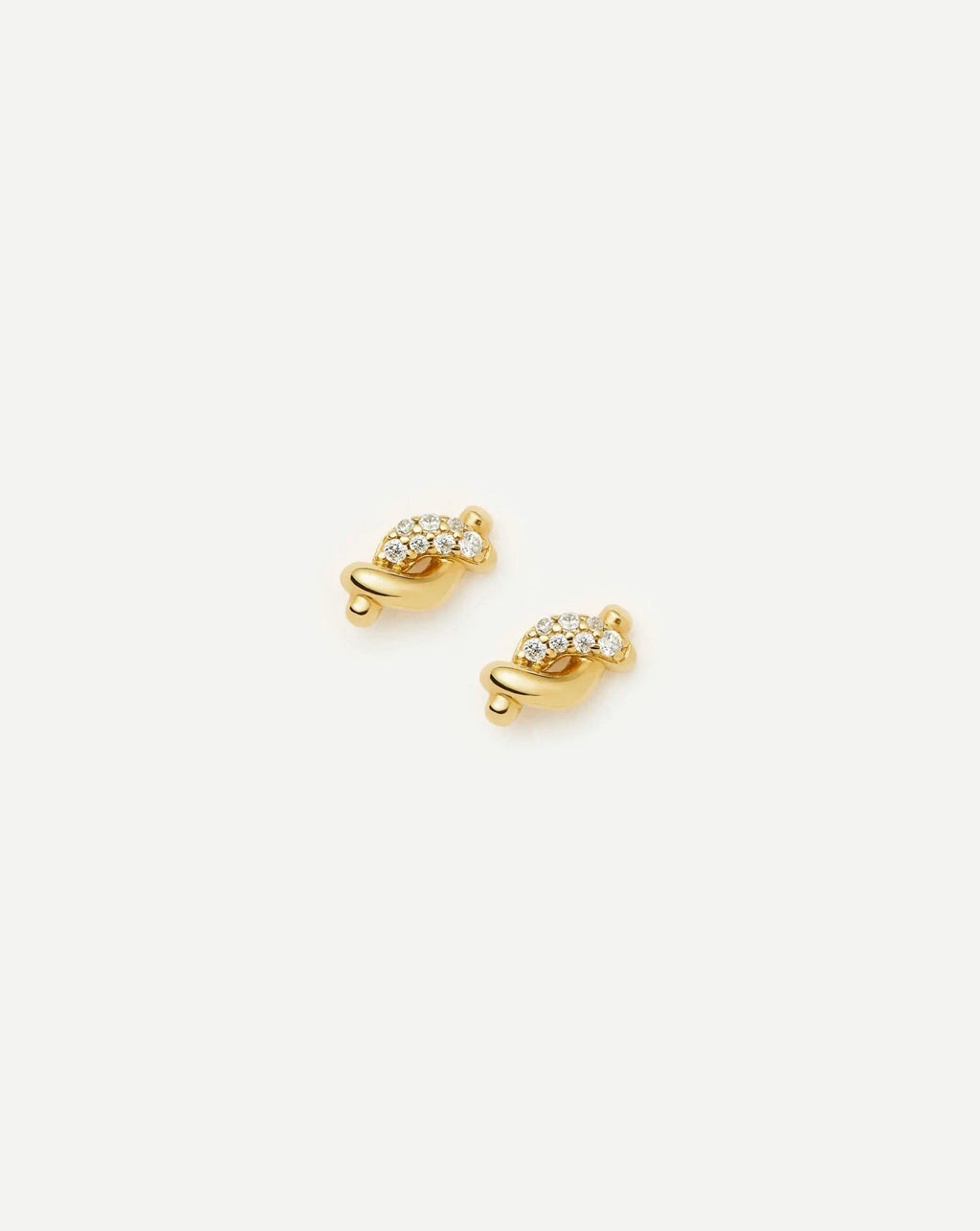 Molten Snow Stud Earrings | 18ct Gold Plated/Cubic Zirconia