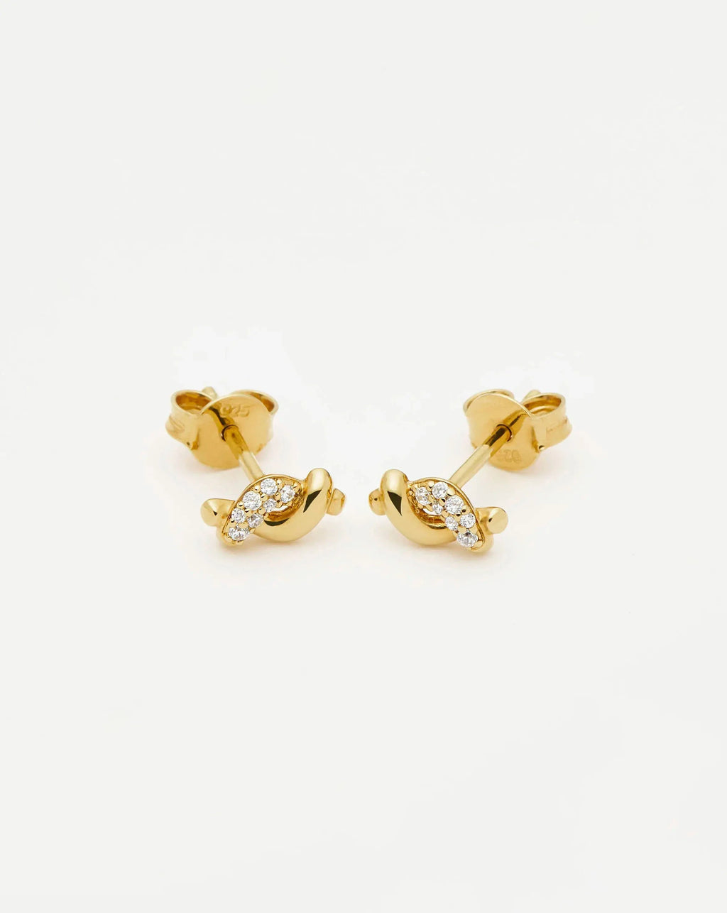Molten Snow Stud Earrings | 18ct Gold Plated/Cubic Zirconia
