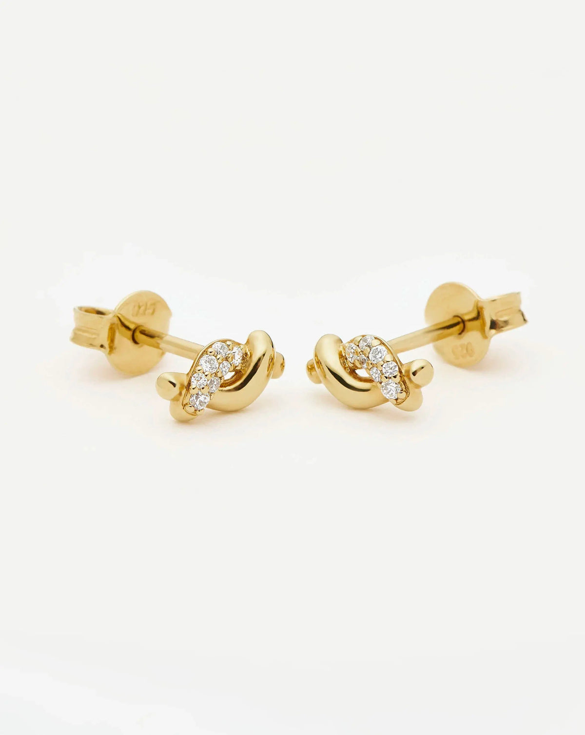 Molten Snow Stud Earrings | 18ct Gold Plated/Cubic Zirconia