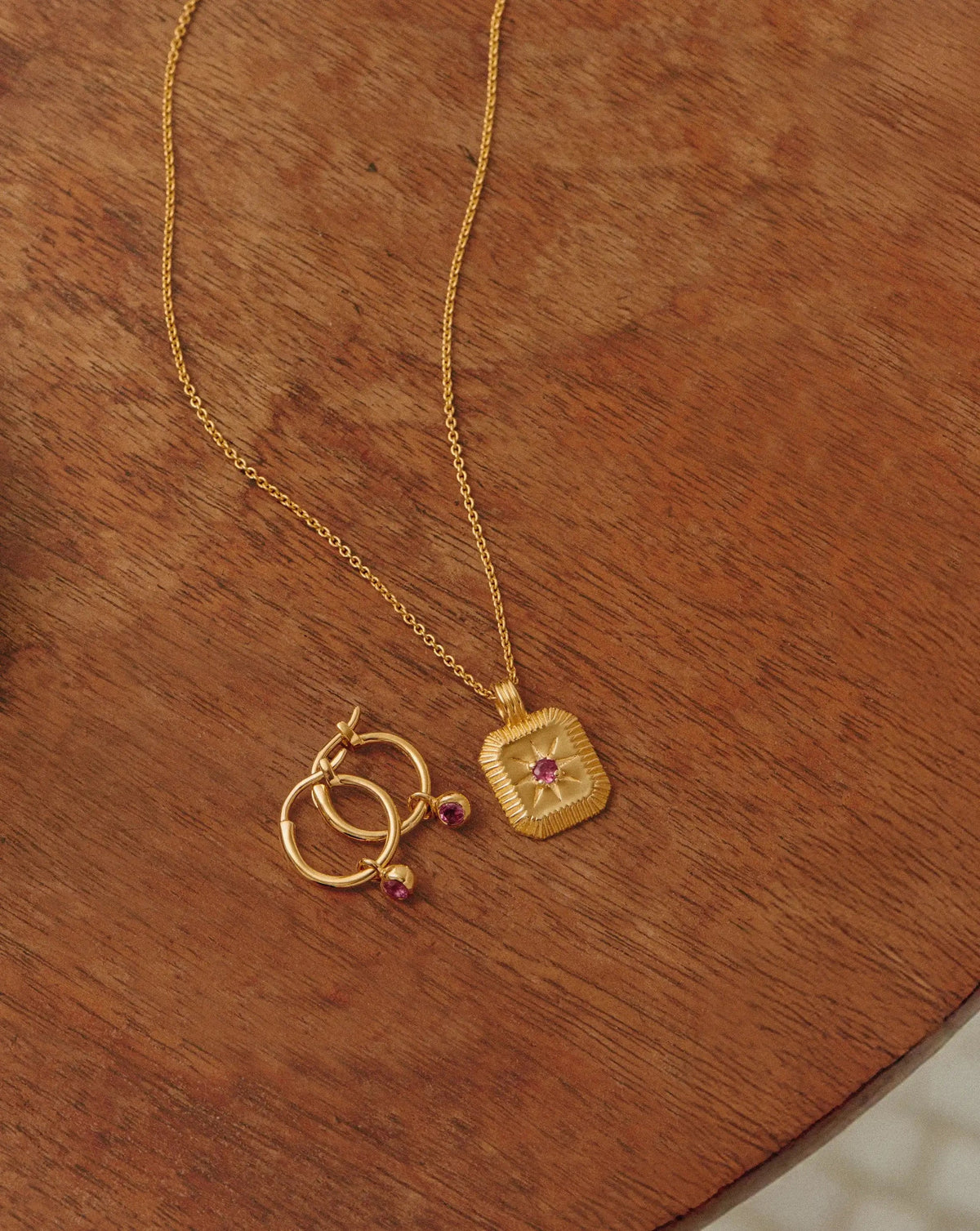 The Meaningful October Birthstone Set | 18ct Gold Vermeil/Pink Tourmaline